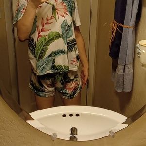 Matching tropical top and shorts